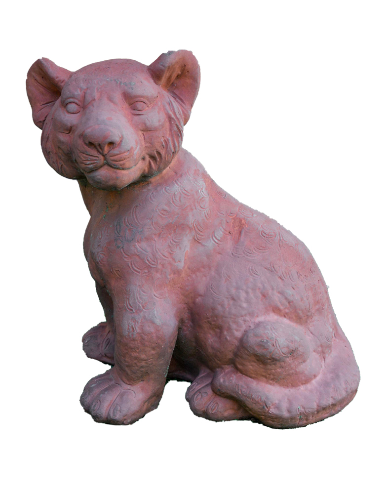 Leone cucciolo in cotto  