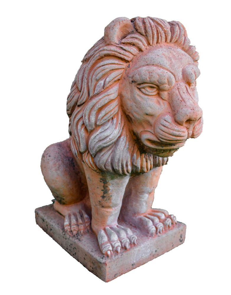 Leone seduto in cotto