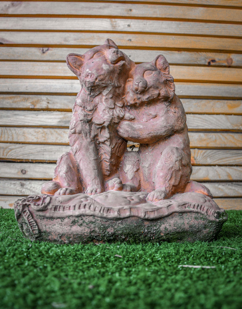 Coppia di gattini in cotto 