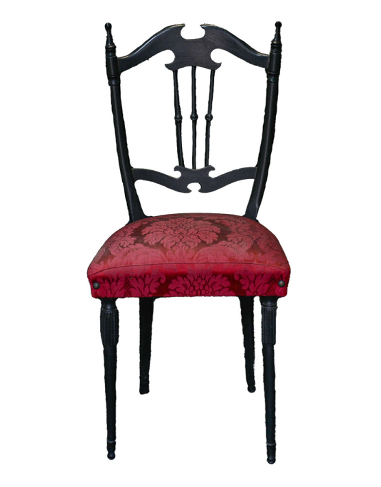 Sedia seduta in stoffa