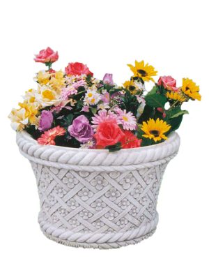 Vaso cesto fiorito