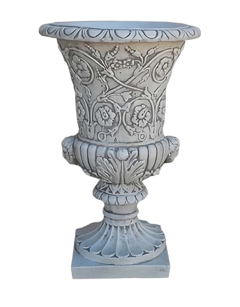 Vaso ornamentale da giardino con elegante finitura grigio pietra Old London.